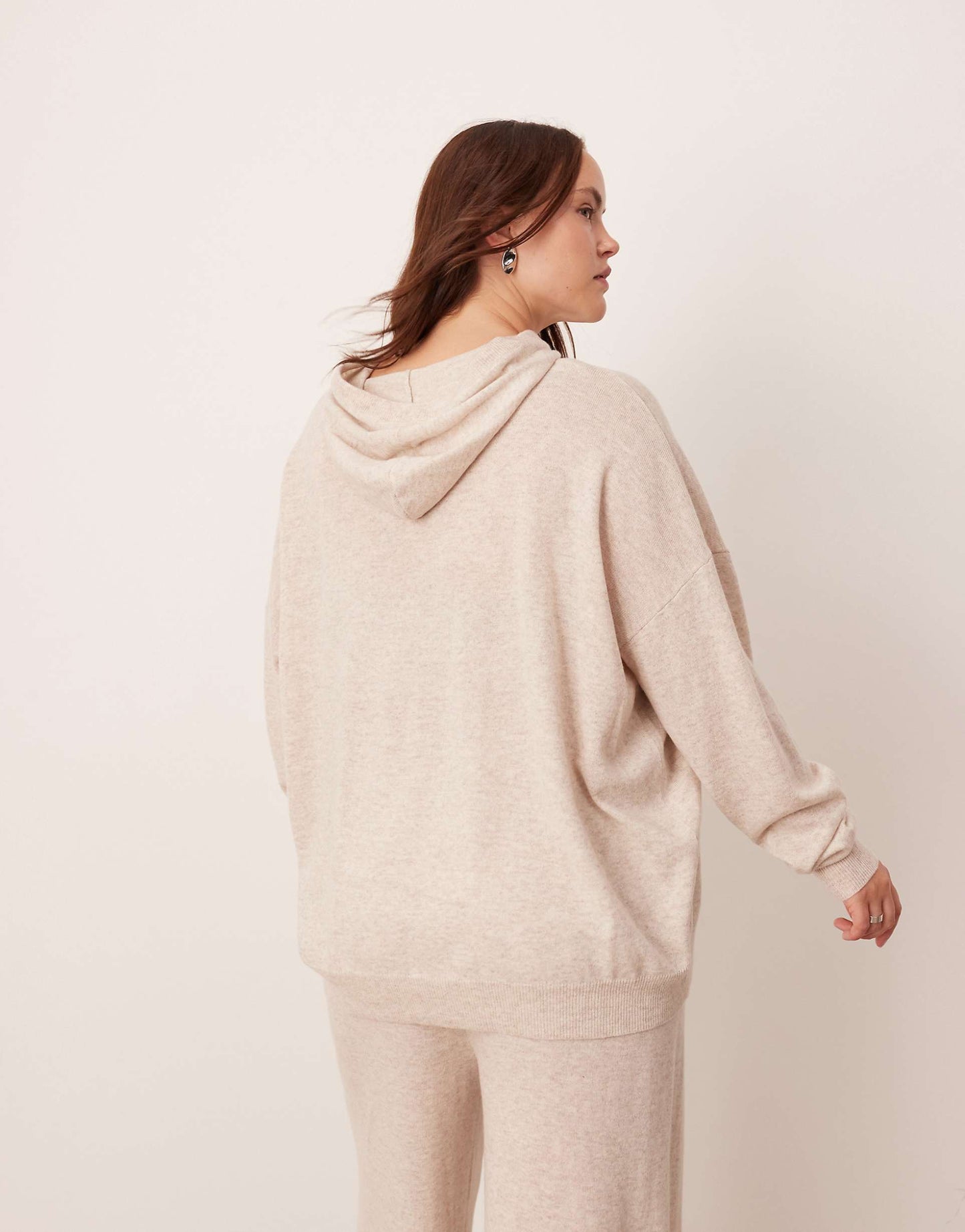 Curve Premium Cashmere Blend Knit Hooded Jumper Co-Ord