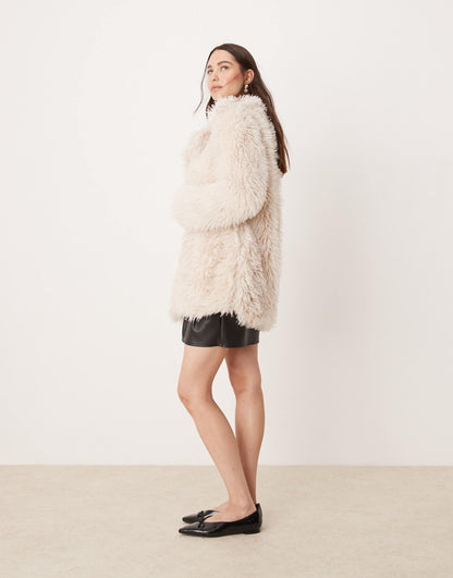 Fluffy Faux Fur Boxy Coat