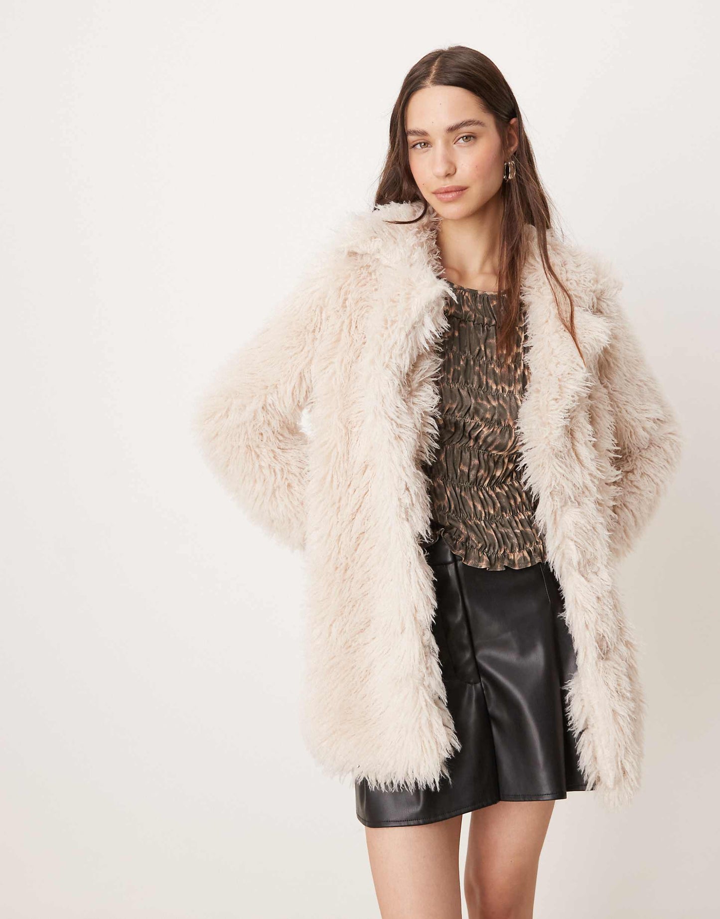 Fluffy Faux Fur Boxy Coat