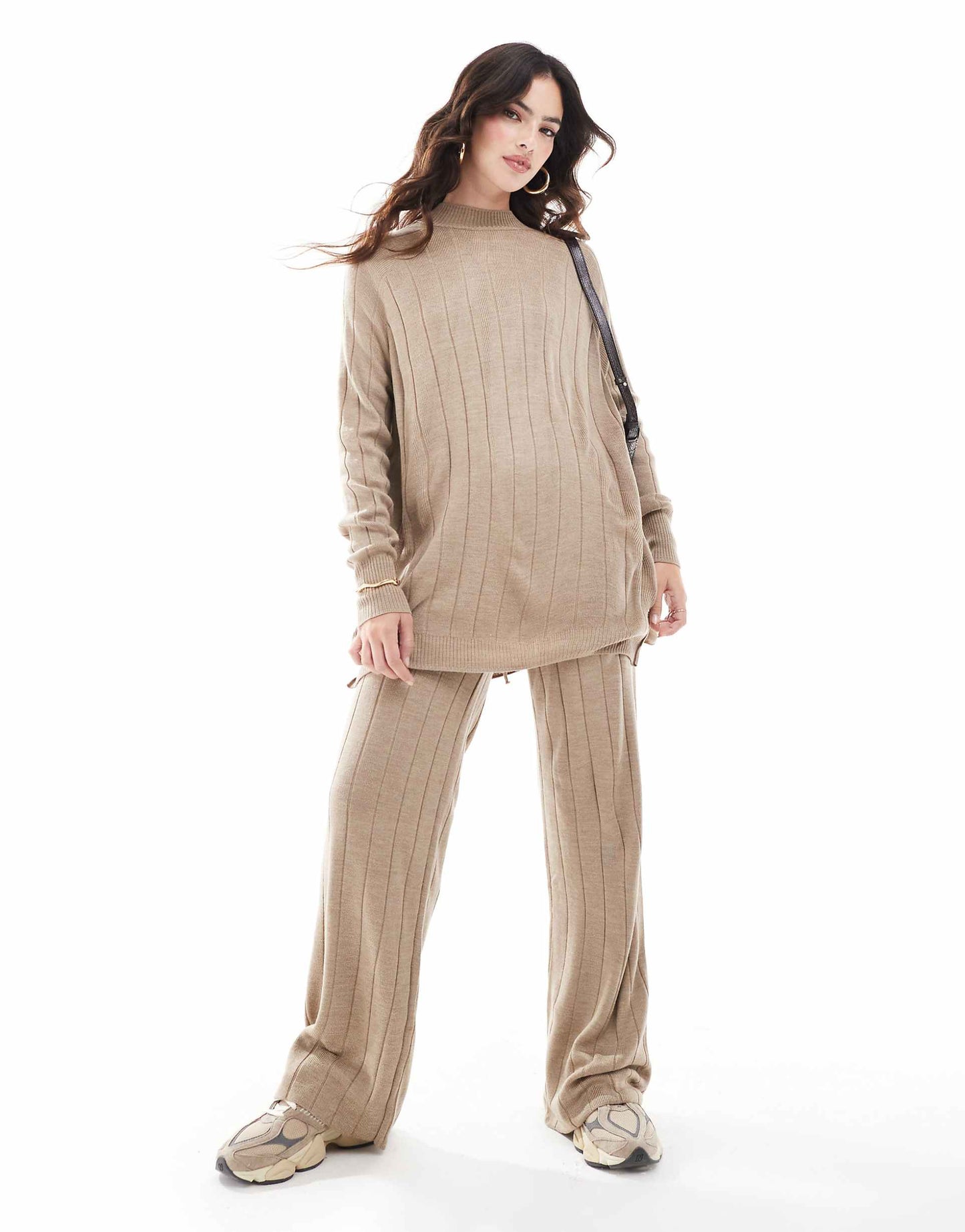 High Neck Knitted Lightweight Knitted Jumper Co-Ord