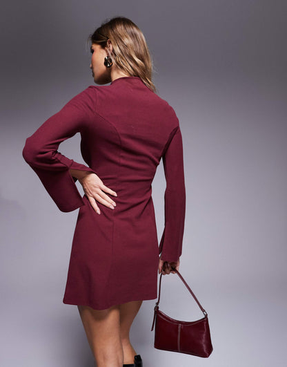 Supersoft Grown On Neck Fit And Flare Mini Dress