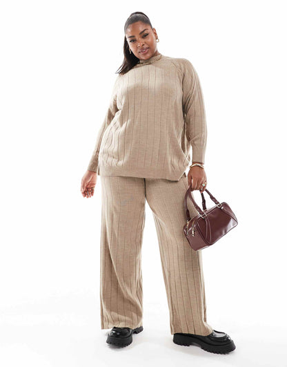 Curve High Neck Knitted Lightweight Knitted Jumper Co-Ord