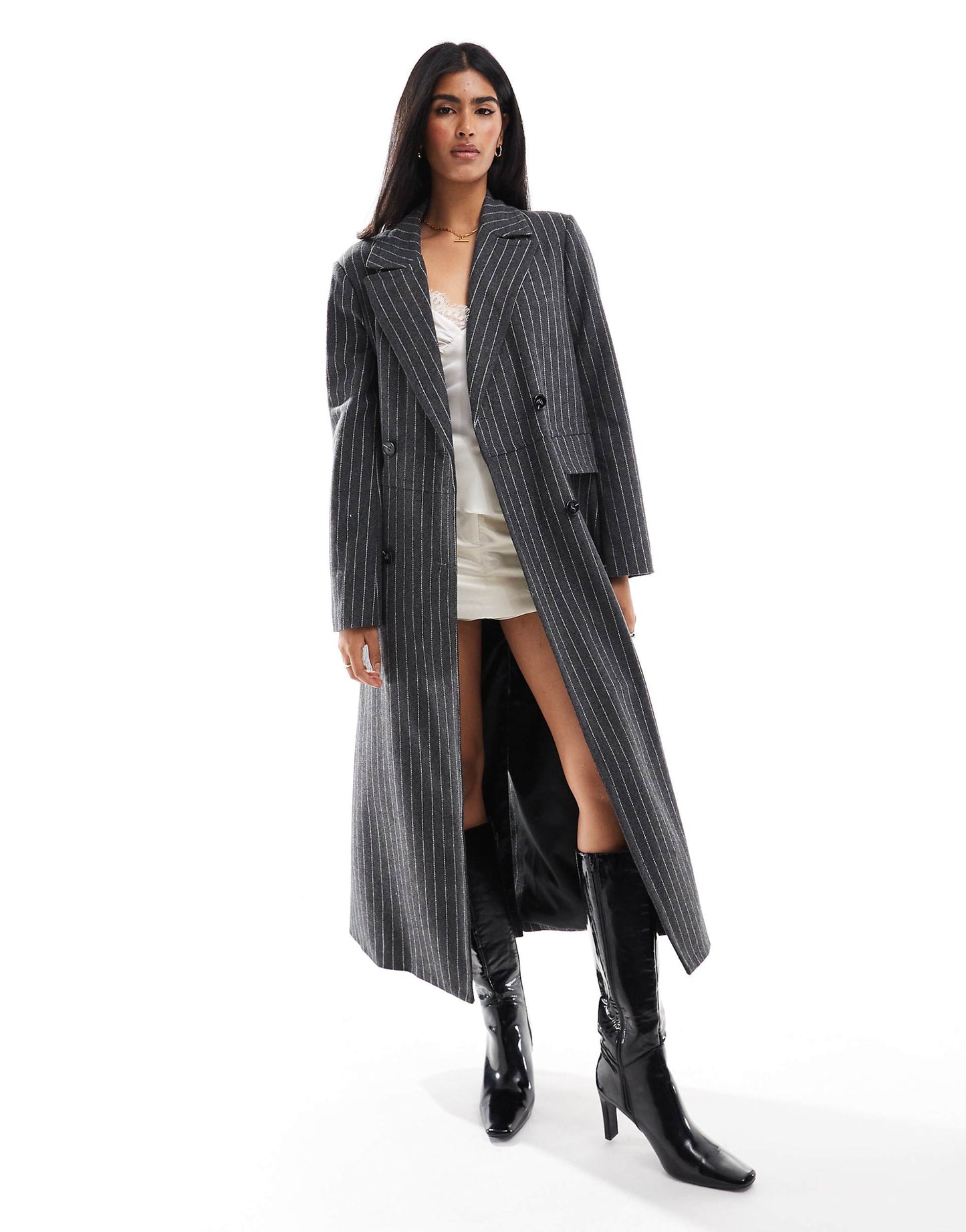 Tailored Maxi Formal Coat With Matching Scarf