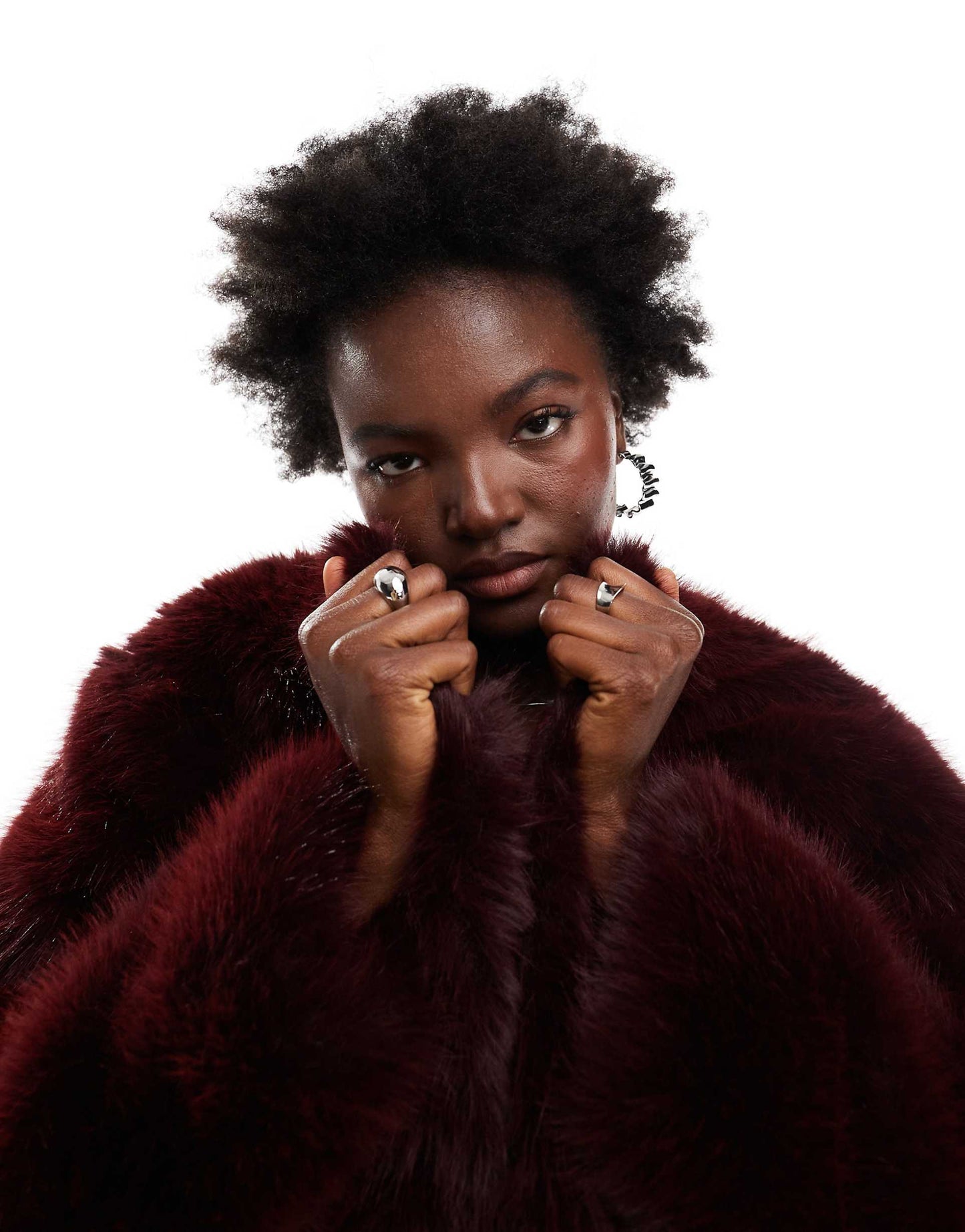 Cropped Faux Fur Pocket Detail Jacket
