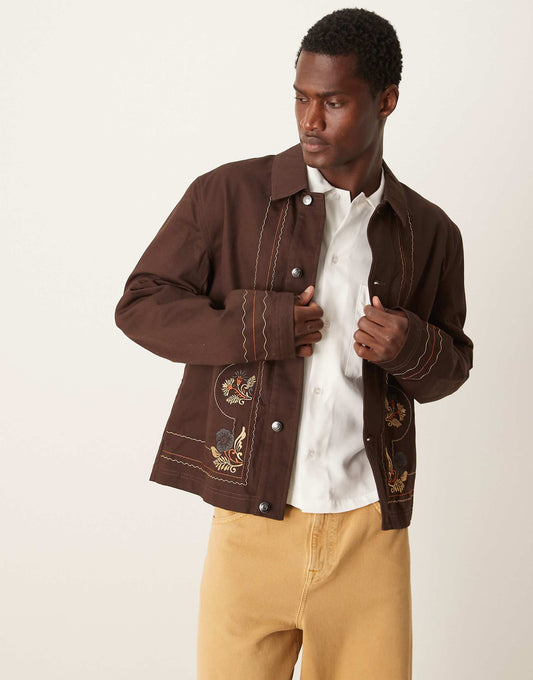 Embroidered Harrington Jacket