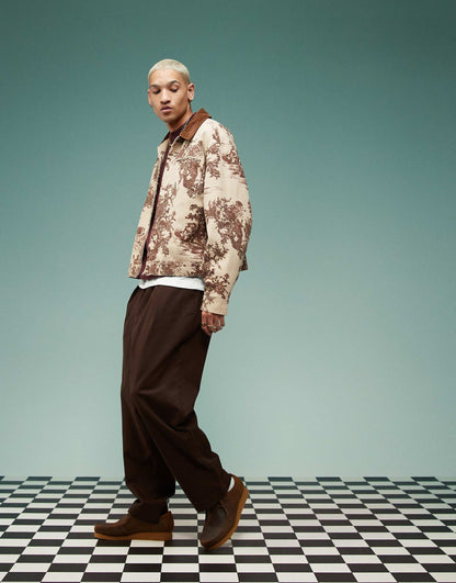 Oversized Jacquard Harrington Jacket