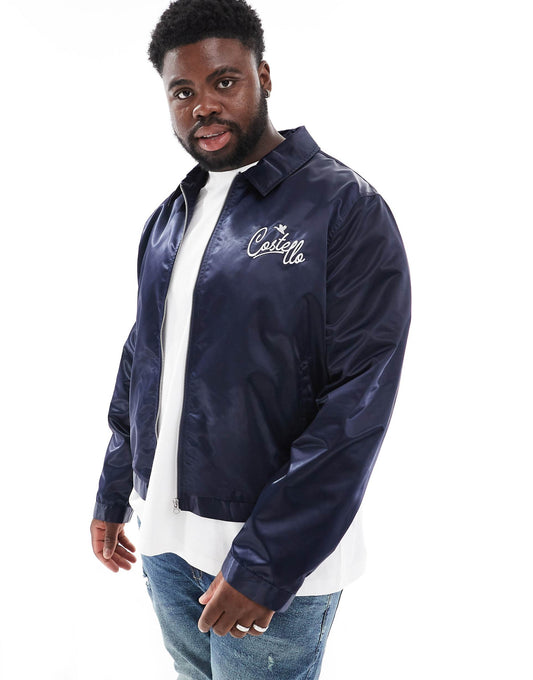 Embroidered Nylon Harrington Jacket