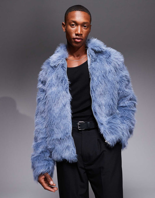 Faux Fur Harrington Jacket