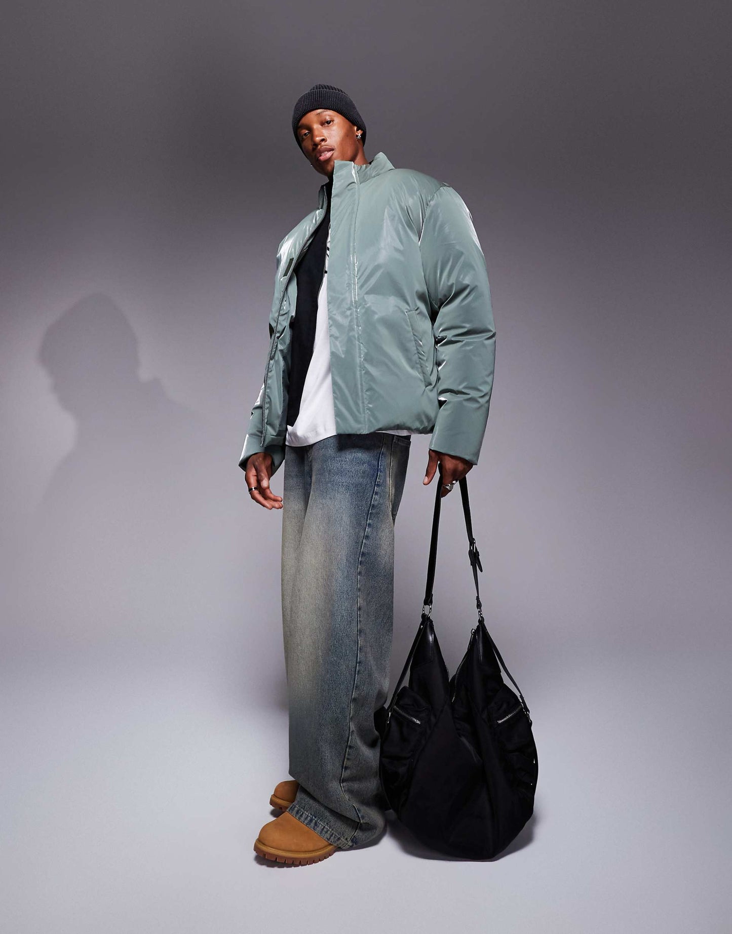 Oversized Metallic Puffer Jacket