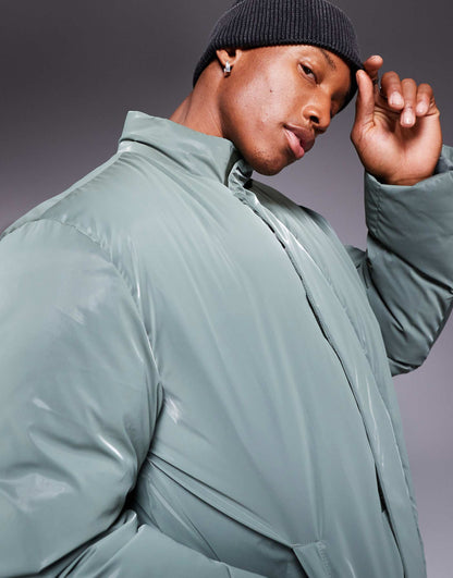 Oversized Metallic Puffer Jacket