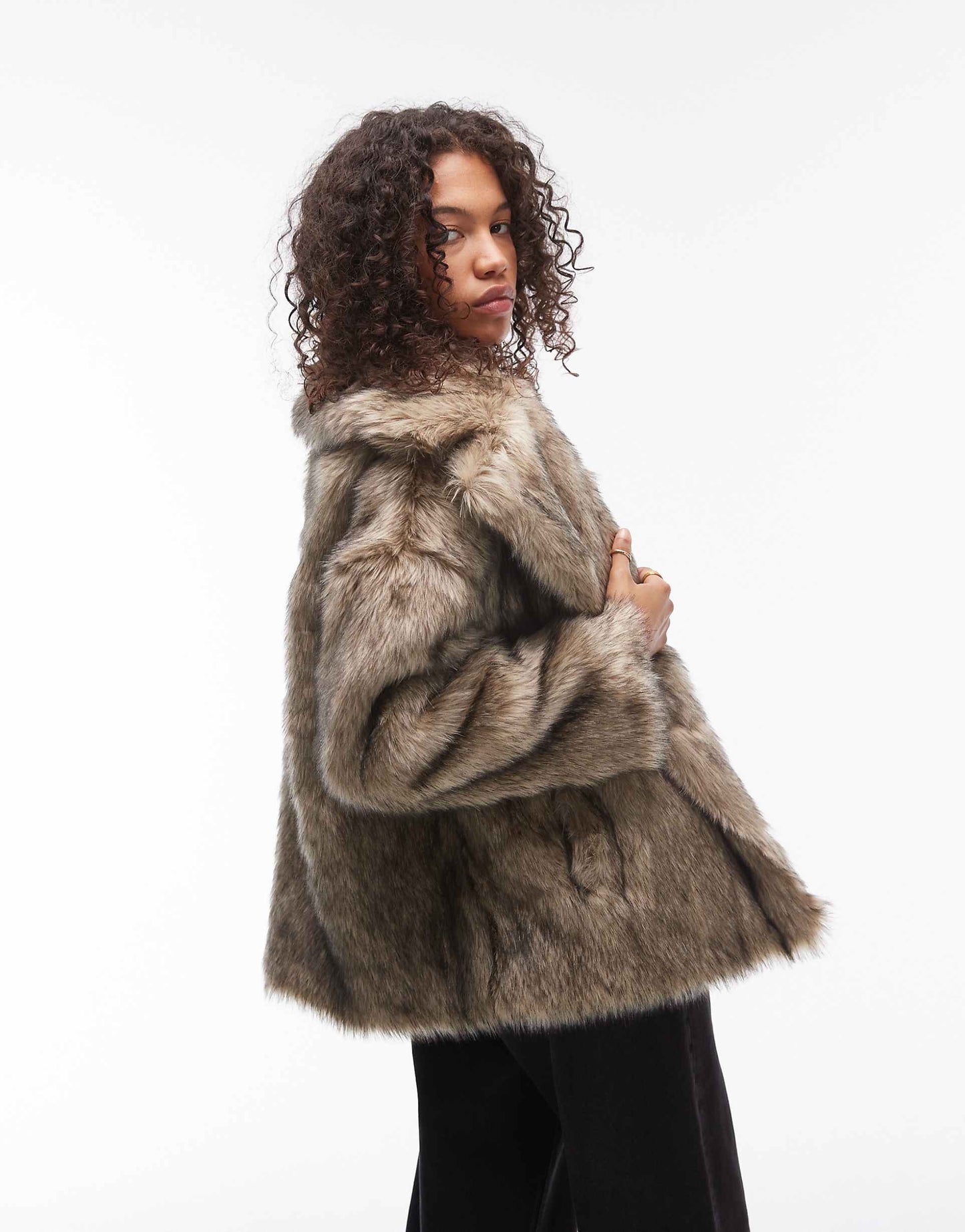 Faux Fur Midi Coat