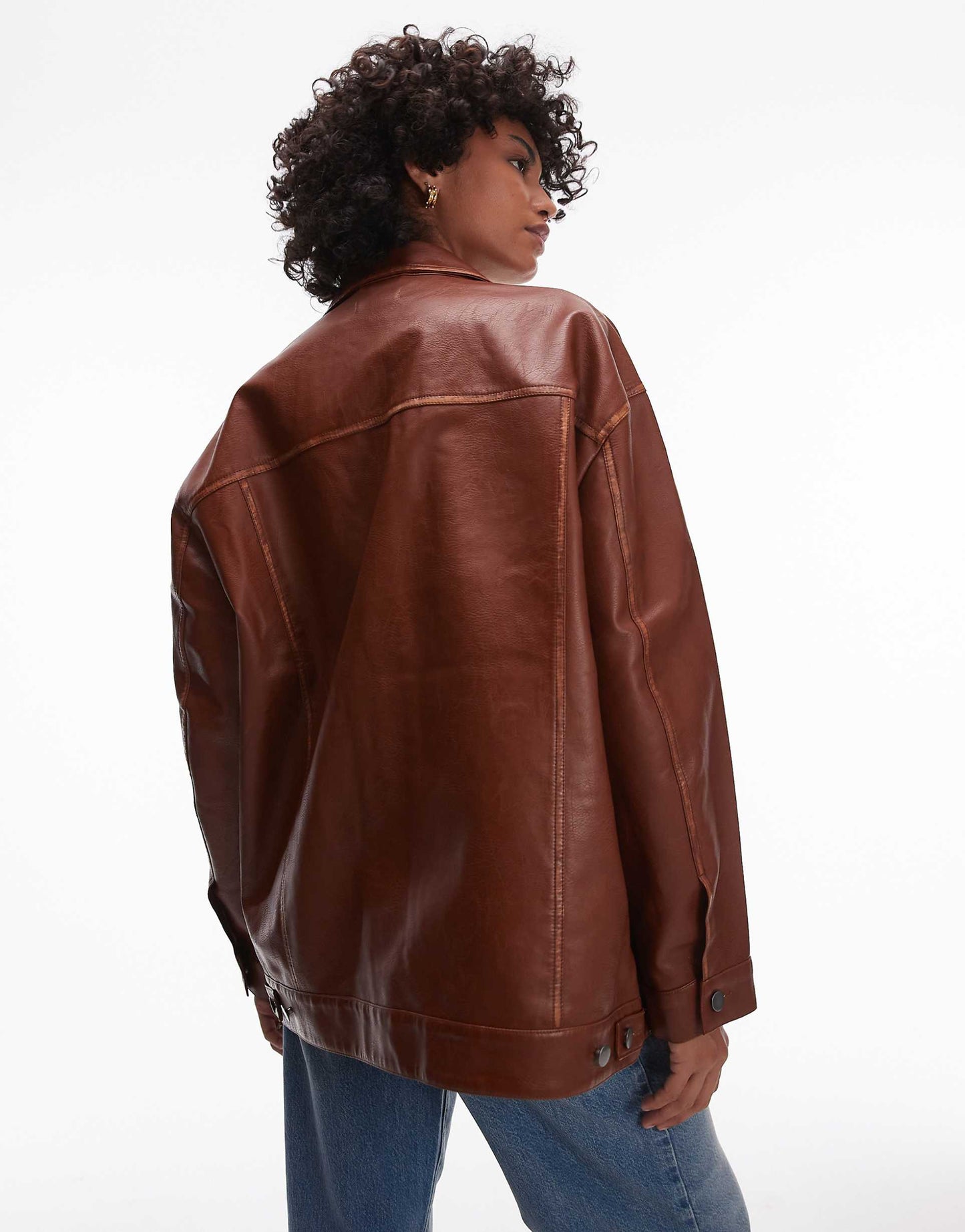 Faux Leather Shacket