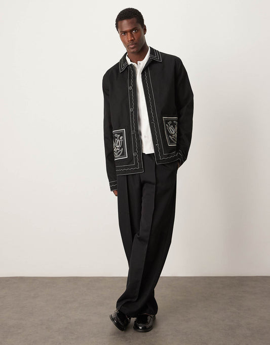 Embroidered Harrington Jacket