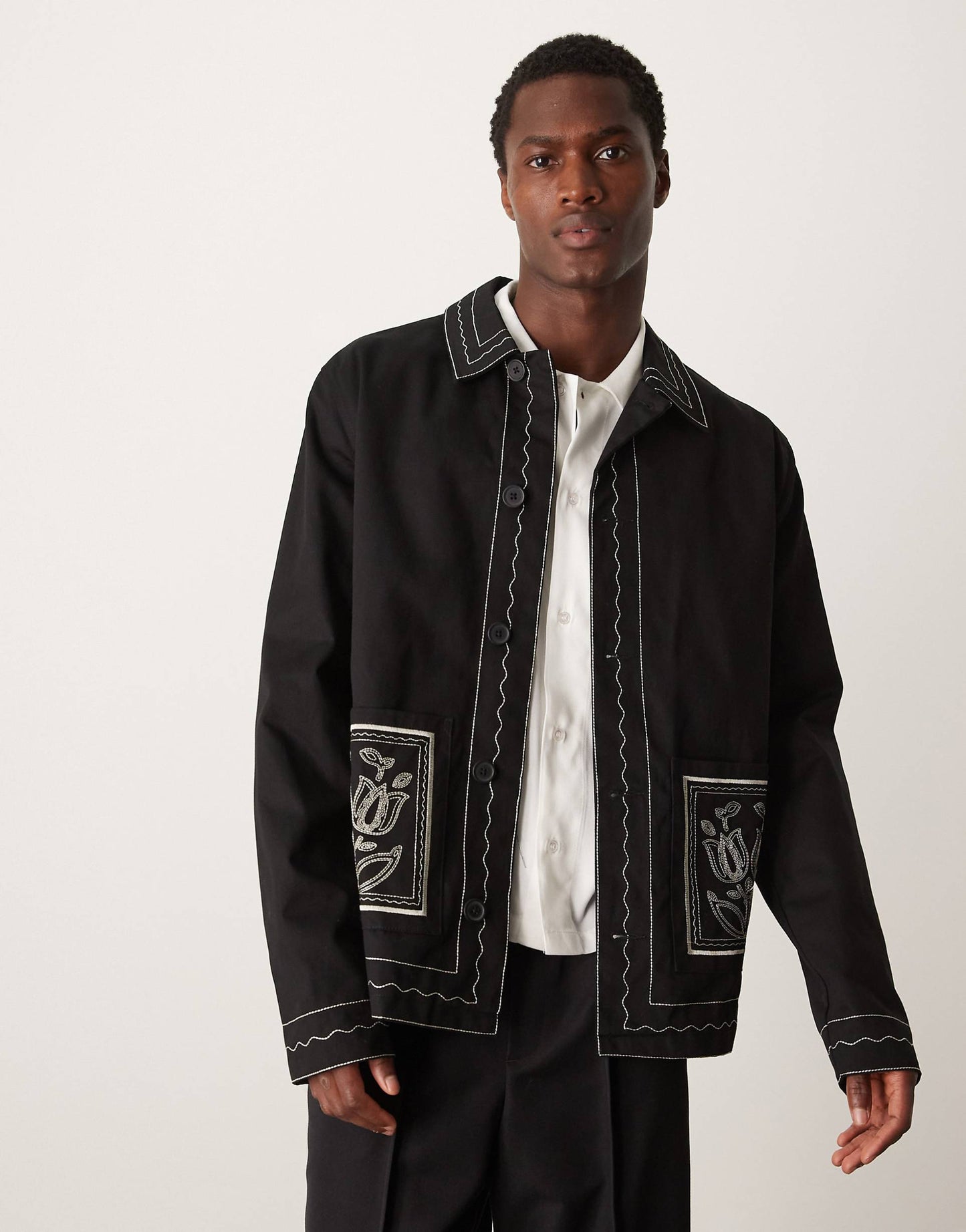 Embroidered Harrington Jacket