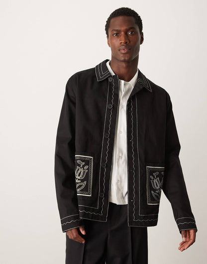 Embroidered Harrington Jacket
