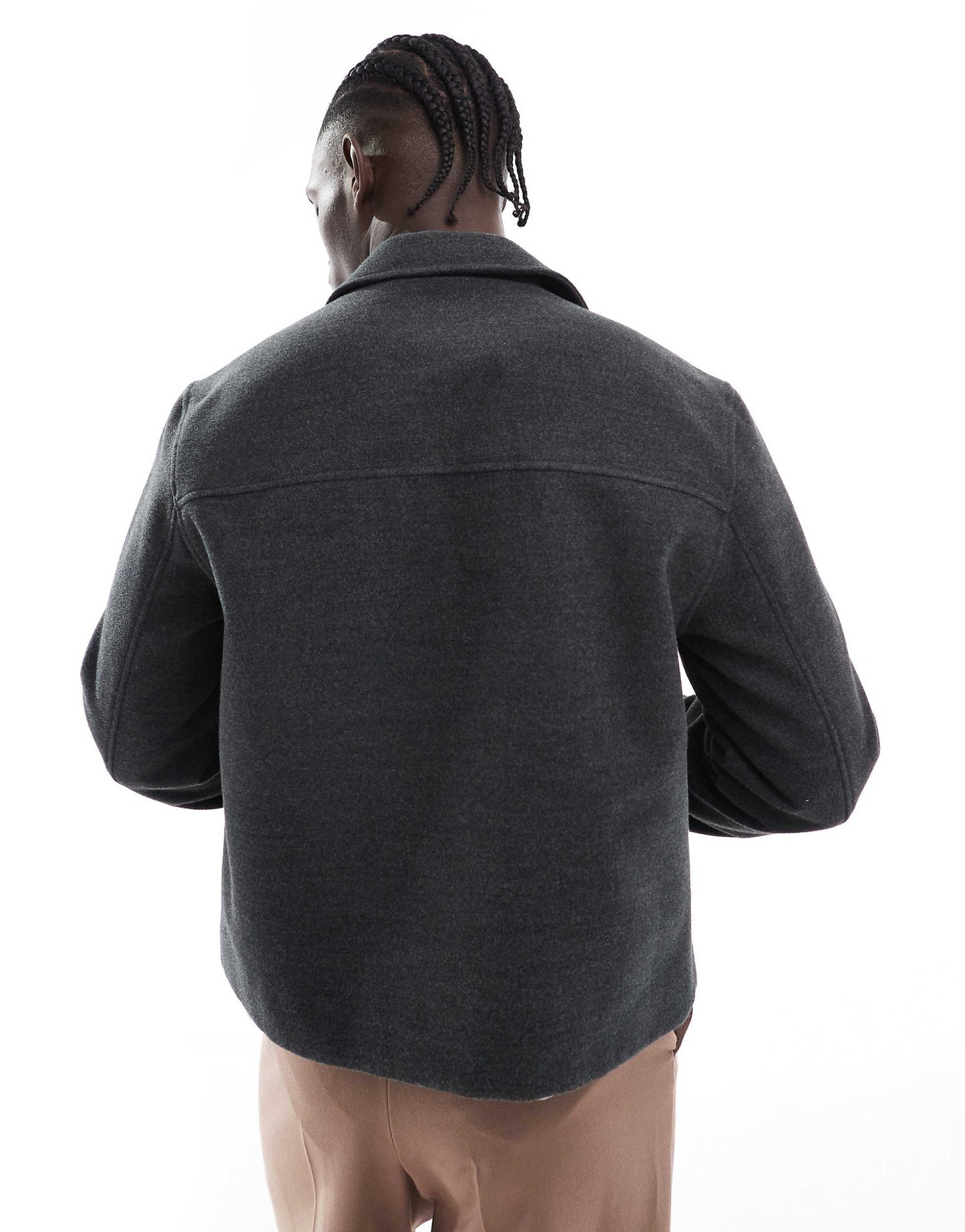 Wool Look Cropped Harrington Jacket