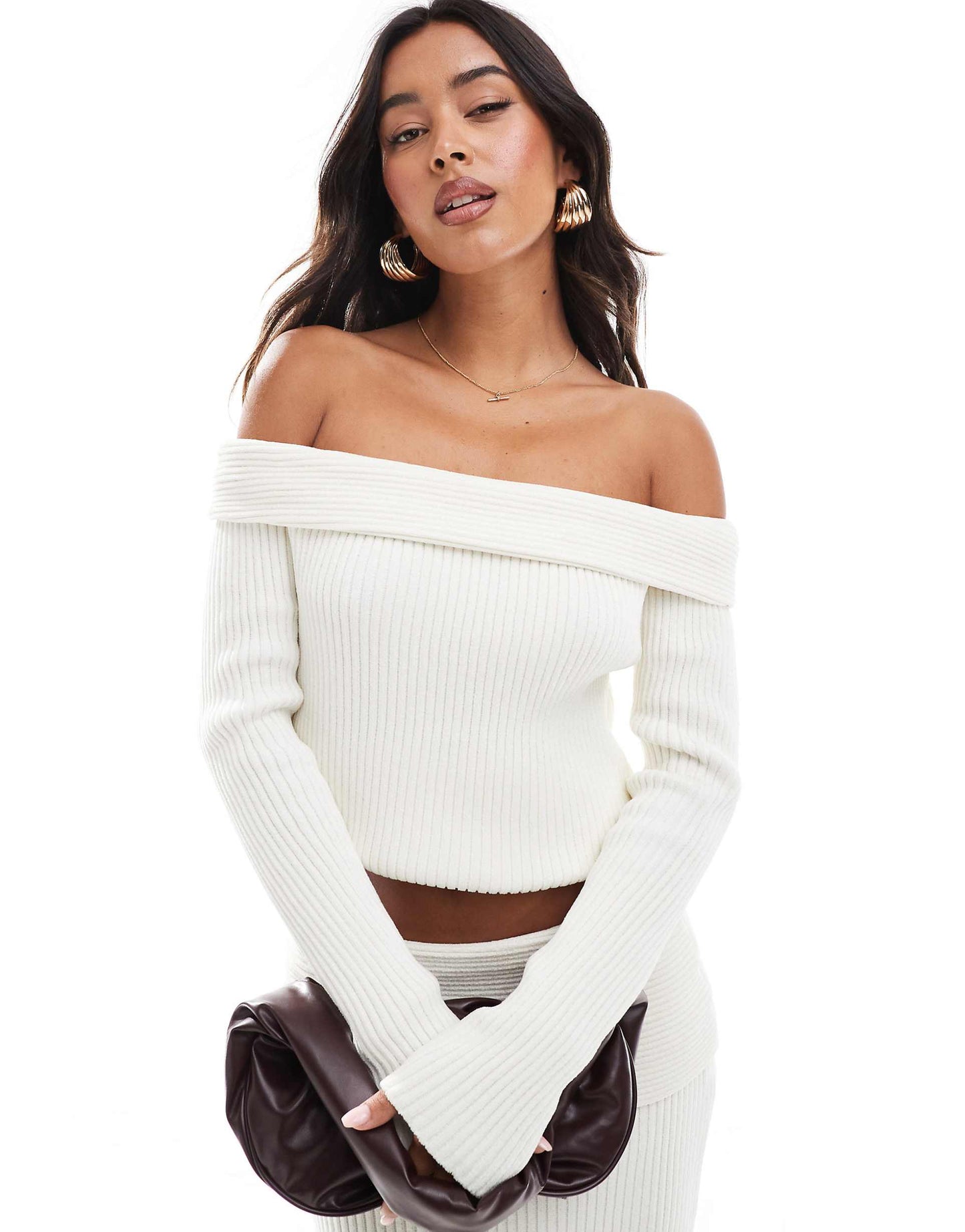 Off Shoulder Bardot Jumper Co-Ord