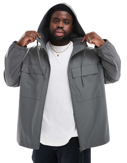 Rubberised Rain Jacket With Chest Pockets