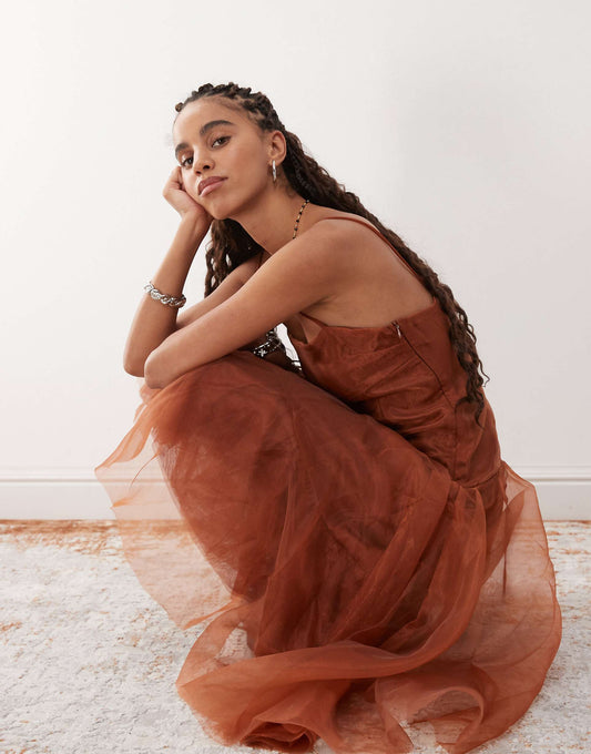 Organza Midi Party Dress