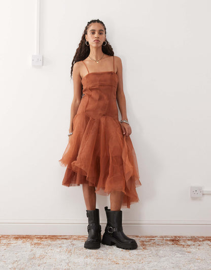 Organza Midi Party Dress