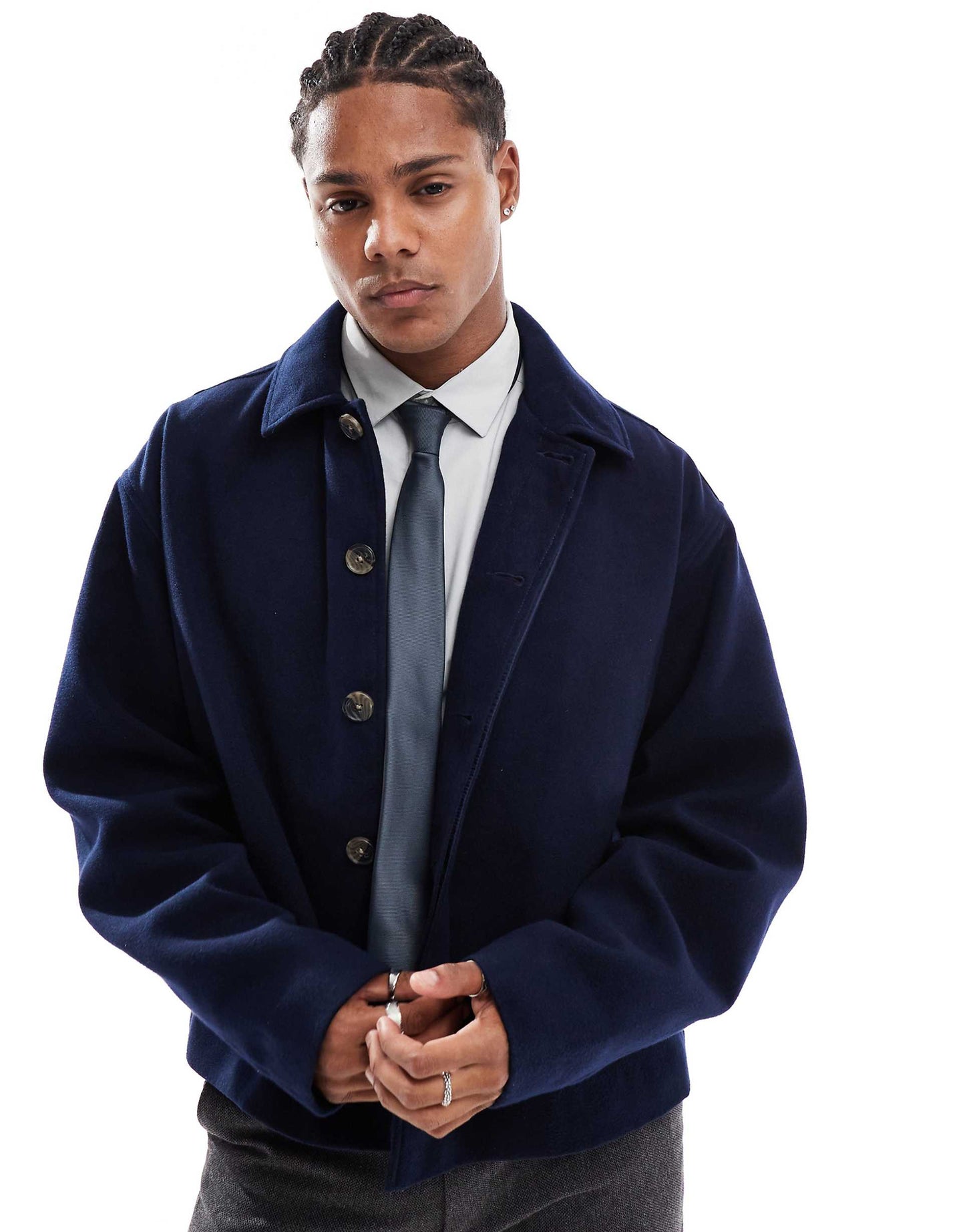 Wool Look Harrington Jacket