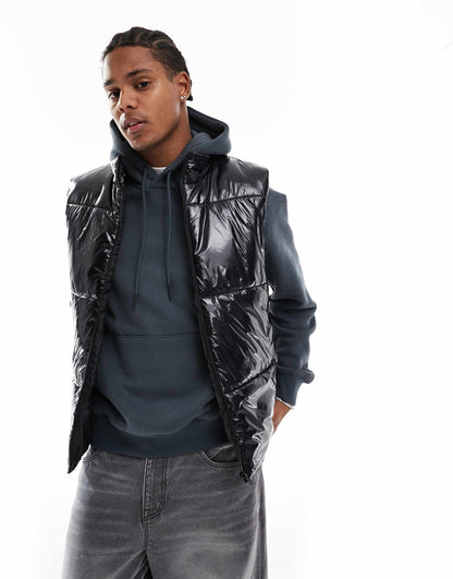 High Shine Puffer Gilet