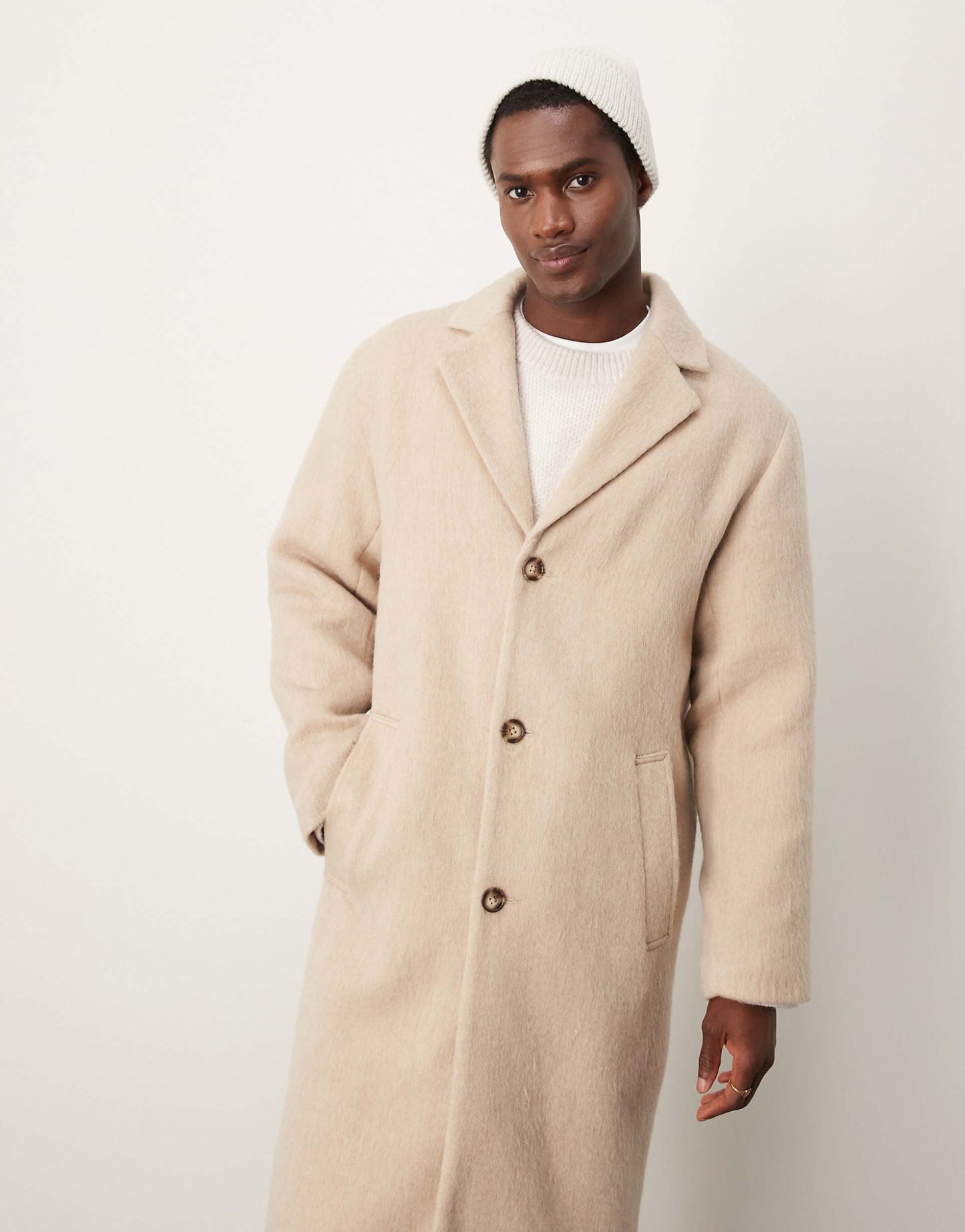 Brushed Wool Look Overcoat