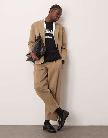 Relaxed Slouchy Double Breasted Suit Jacket