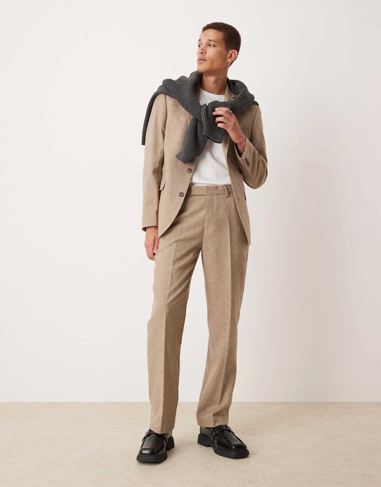 Straight Suit Trousers With Wool