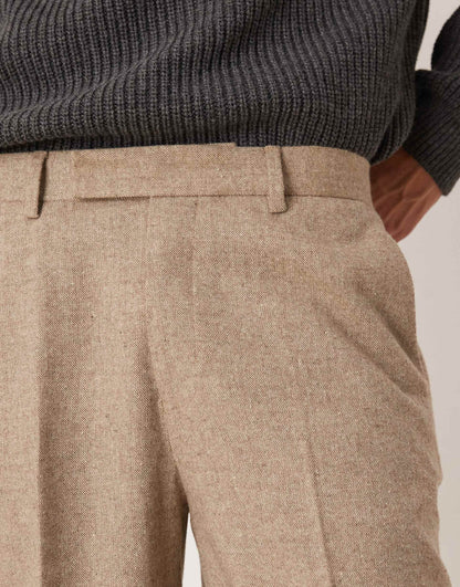 Straight Suit Trousers With Wool