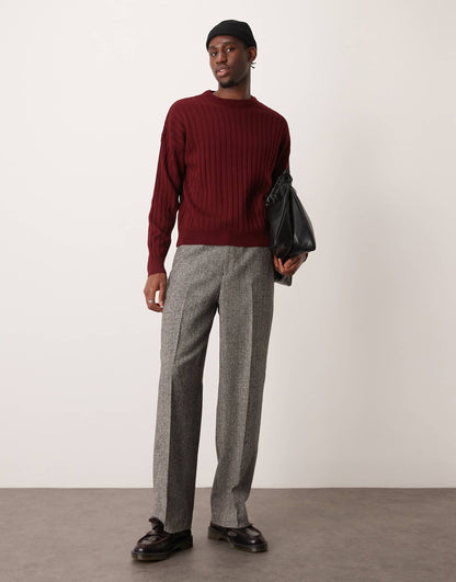 Smart Wide Leg Wool Mix Trousers