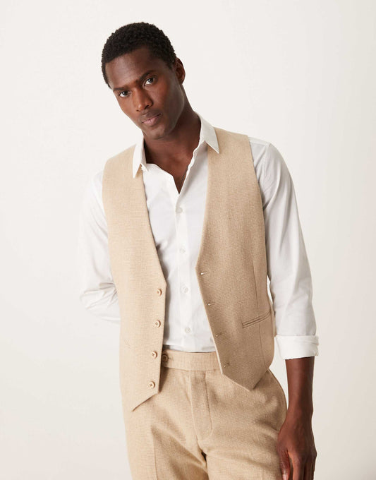 Skinny Suit Waistcoat With Wool