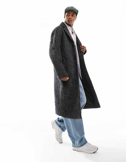 Brushed Wool Look Overcoat