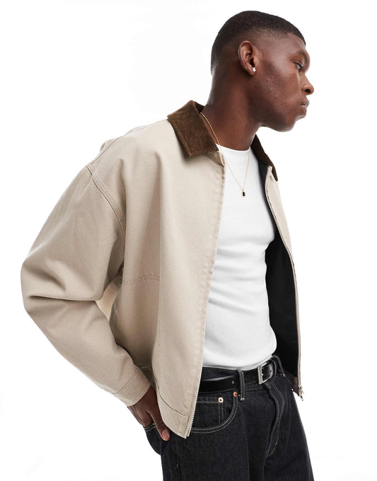 Boxy Oversized Harrington Jacket