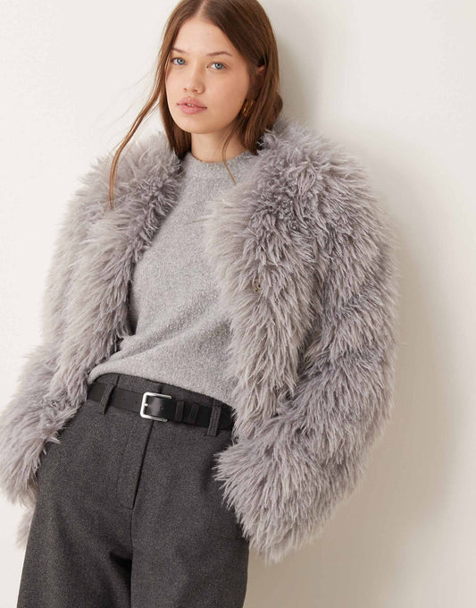 Faux Mongolian Fur Jacket