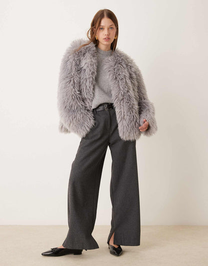 Faux Mongolian Fur Jacket