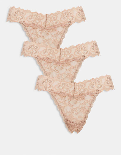 Minnie 3 Pack All Over Lace Brazilian Brief