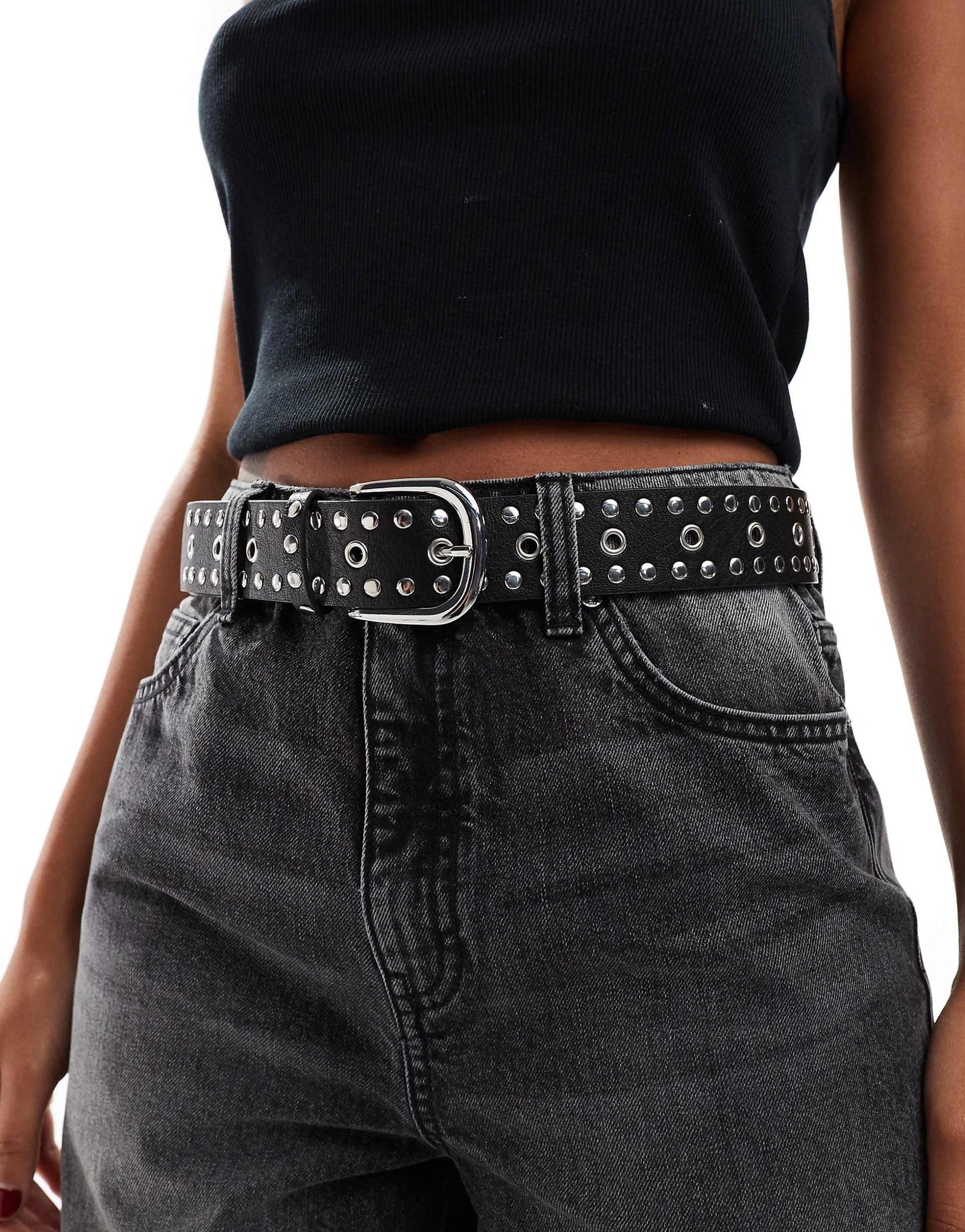 Studded Waist And Hip Jeans Belt