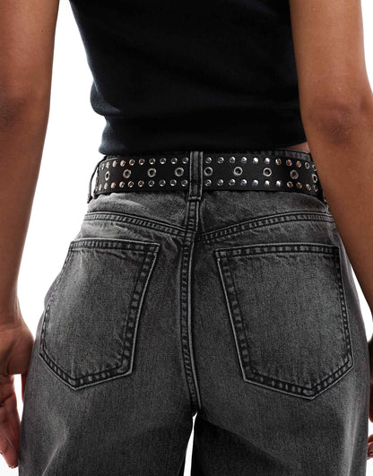 Studded Waist And Hip Jeans Belt