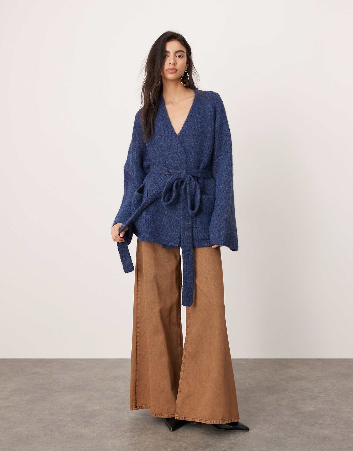 Compact Knit Wrap Longline Cardigan