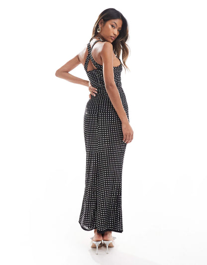 Scooped Halter Neck Midi Dress