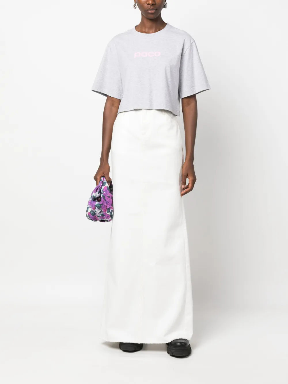 Logo-Print Cropped T-Shirt