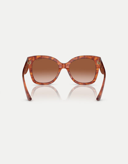 Eyewear Rectangle Sunglasses With Brown Lens