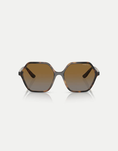 Eyewear Rectangle Polarised Sunglasses With Brown Lens