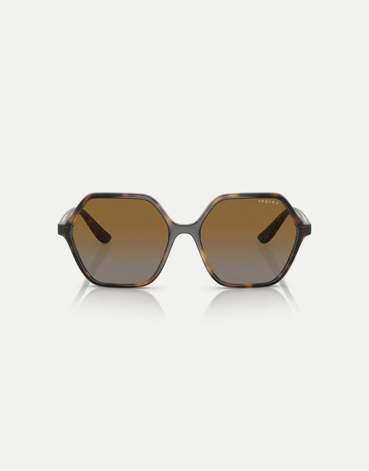 Eyewear Rectangle Polarised Sunglasses With Brown Lens