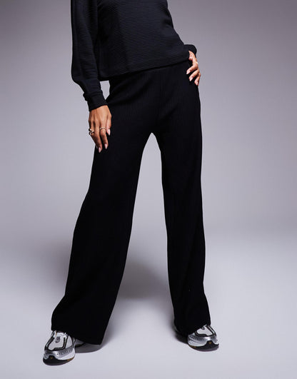 Co-Ord Ribbed Wide Leg Trouser