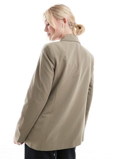 Relaxed Fit Essential Blazer Khaki