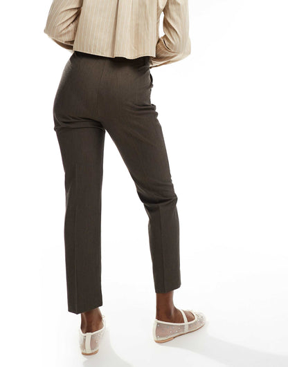 Tailored High Waist Cropped Trousers