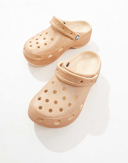 Classic Platform Glitter Clog