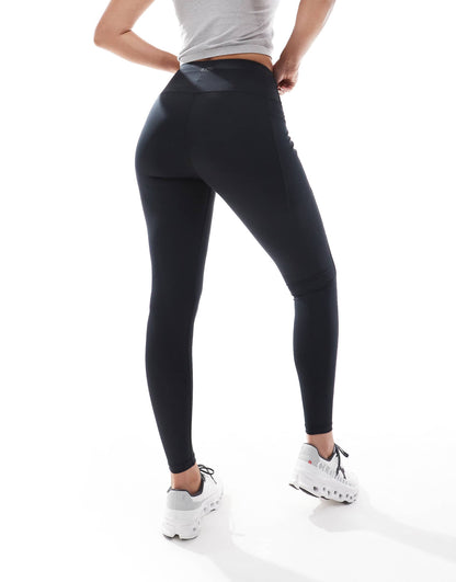 Hourglass Icon Running Tie Waist Gym Legging With Phone Pocket